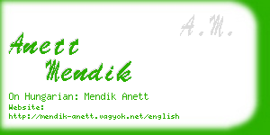 anett mendik business card